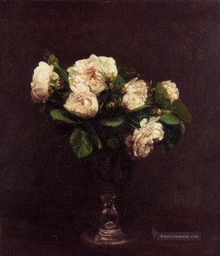 blumen - Weiße Rosen Blumenmaler Henri Fantin Latour